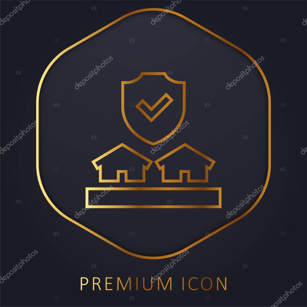 Auction golden line premium logo or icon