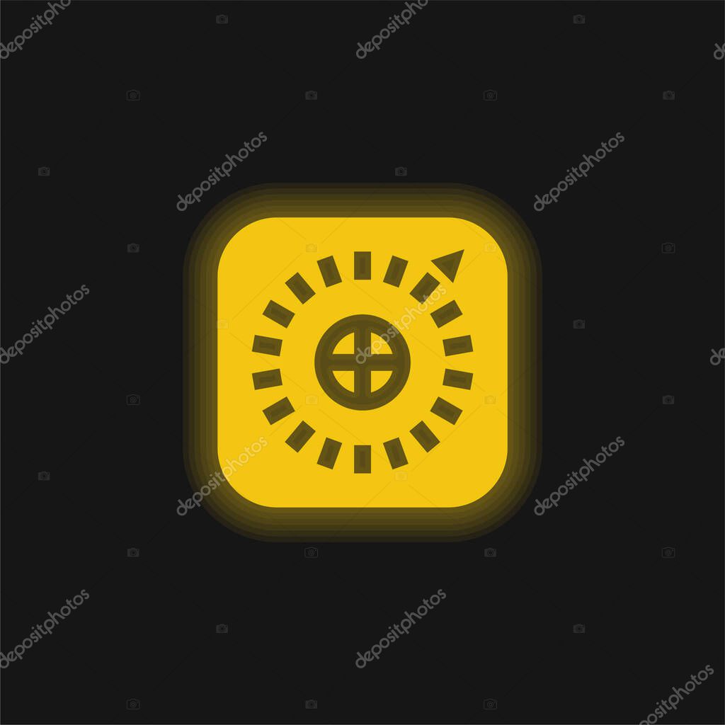 Apple yellow glowing neon icon