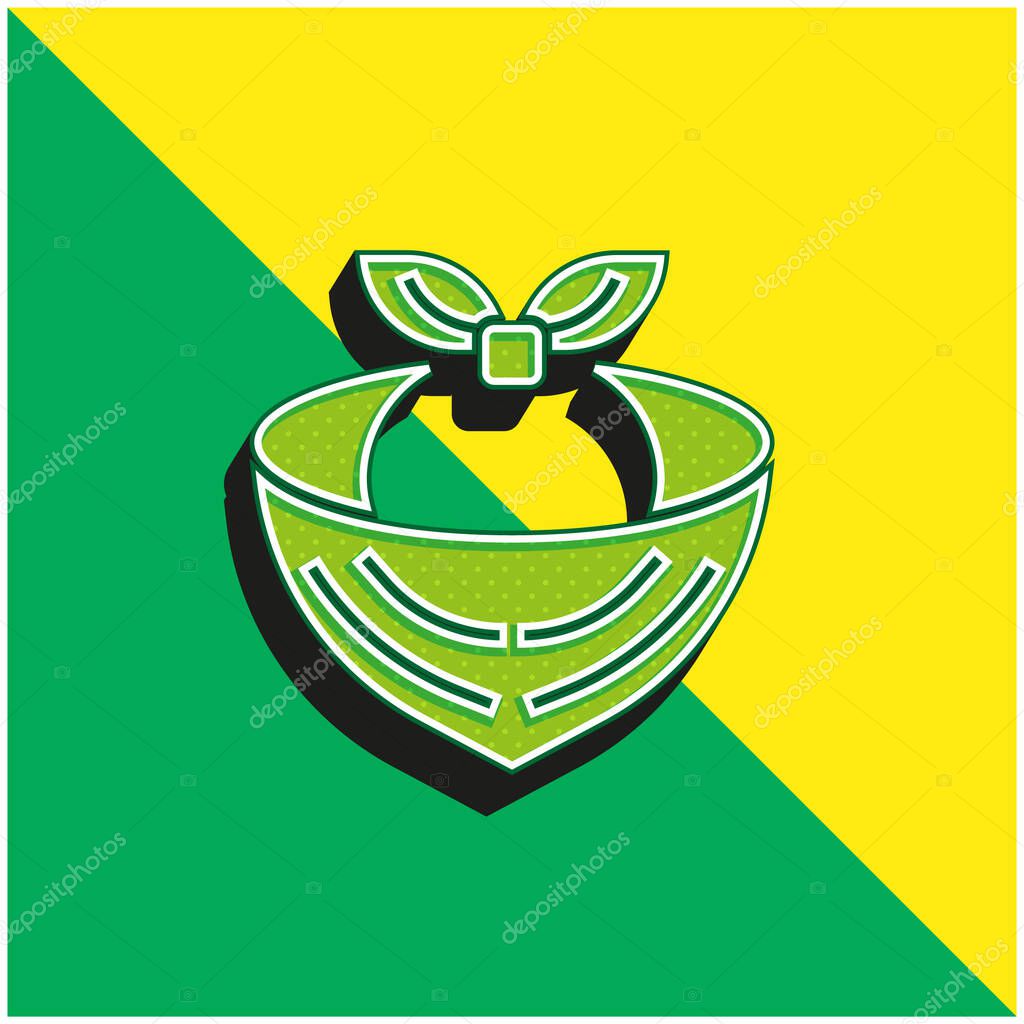 Bandana Green and yellow modern 3d vector icon logo