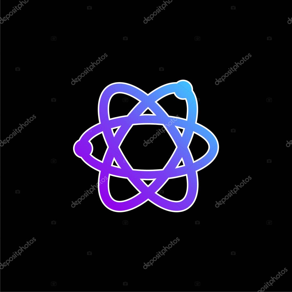 Atom blue gradient vector icon