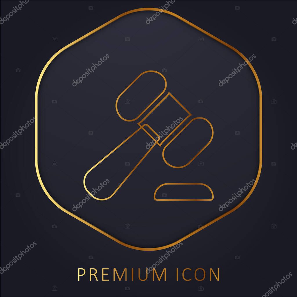 Auction golden line premium logo or icon