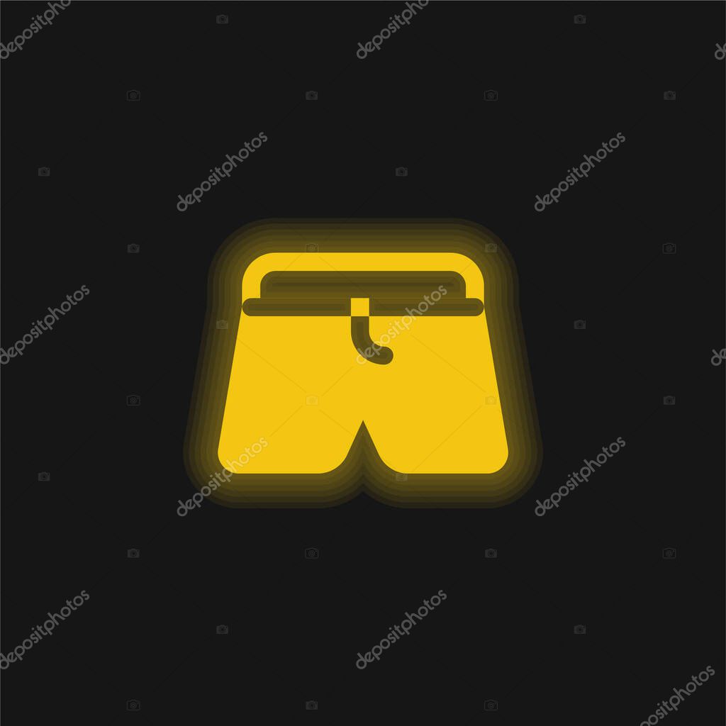 Boxers yellow glowing neon icon