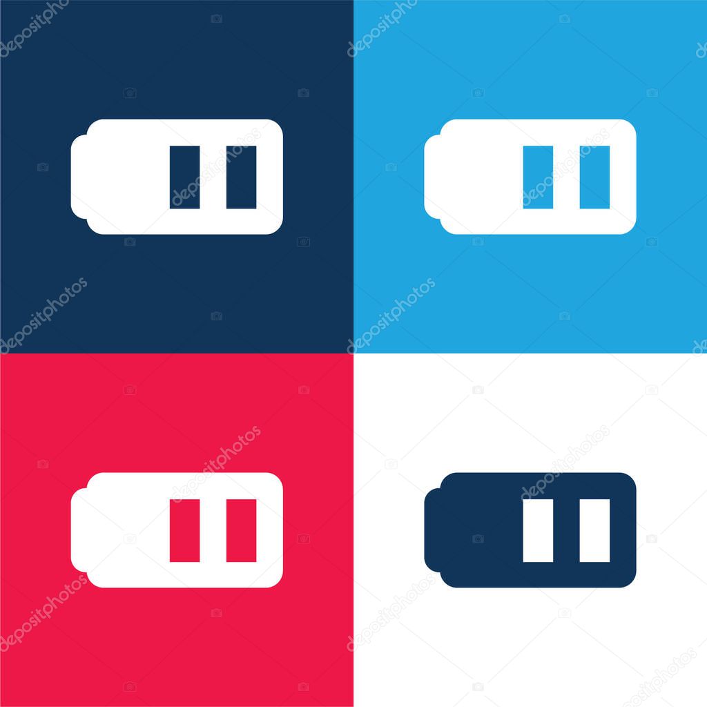 Baterry blue and red four color minimal icon set