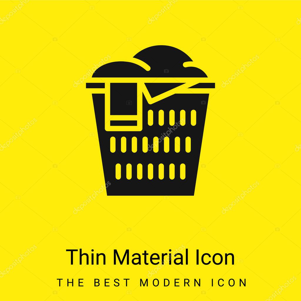 Basket minimal bright yellow material icon