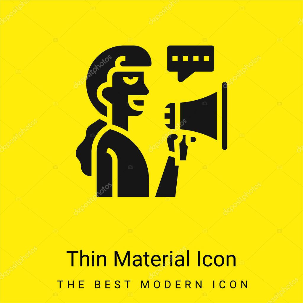 Advertising minimal bright yellow material icon