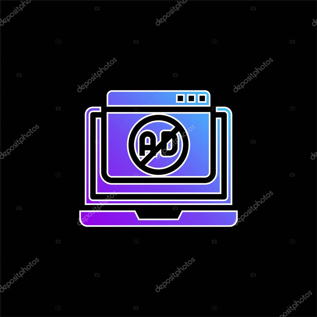 Ad Blocker blue gradient vector icon