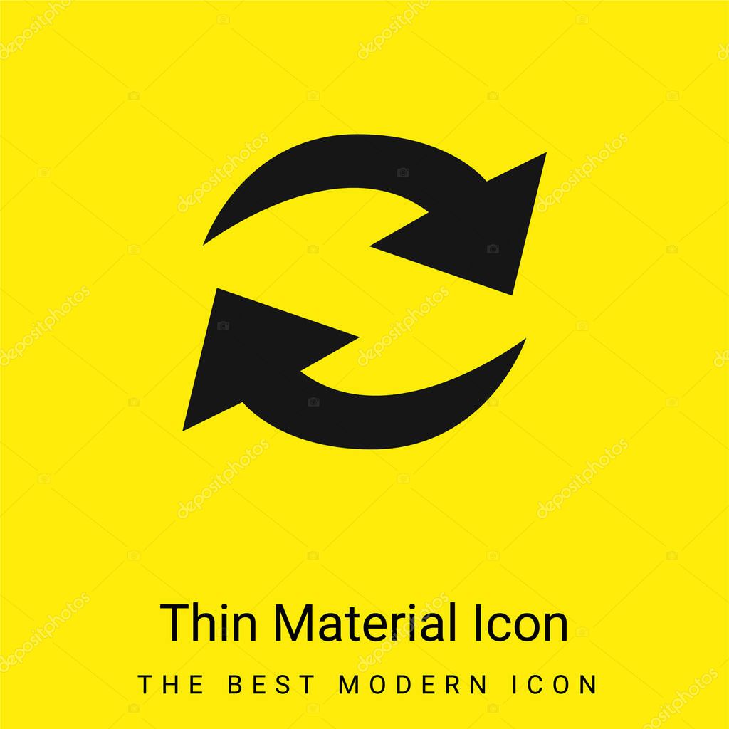 Actualize Arrows Couple In Circle minimal bright yellow material icon