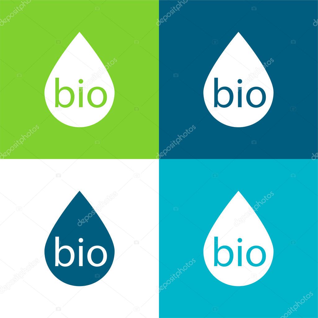 Bio Fuel Flat four color minimal icon set