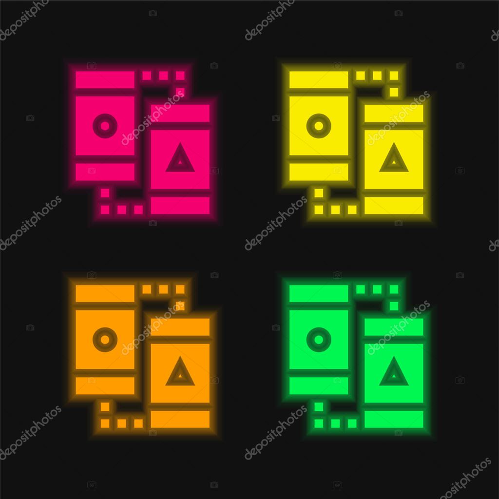 Ab Testing four color glowing neon vector icon