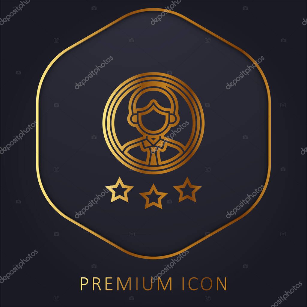Best Employee golden line premium logo or icon