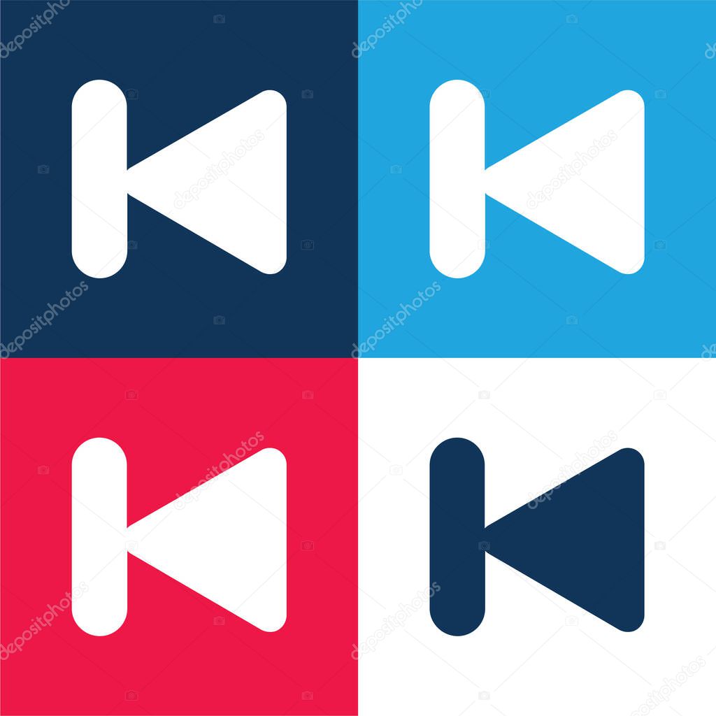 Back blue and red four color minimal icon set