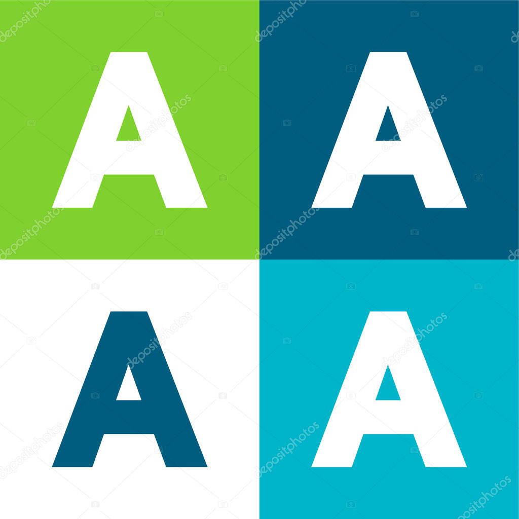 A Flat four color minimal icon set