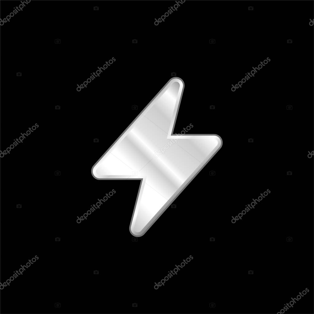Bolt silver plated metallic icon