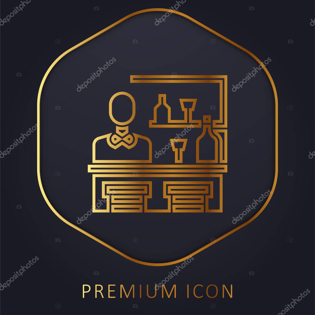 Bar golden line premium logo or icon