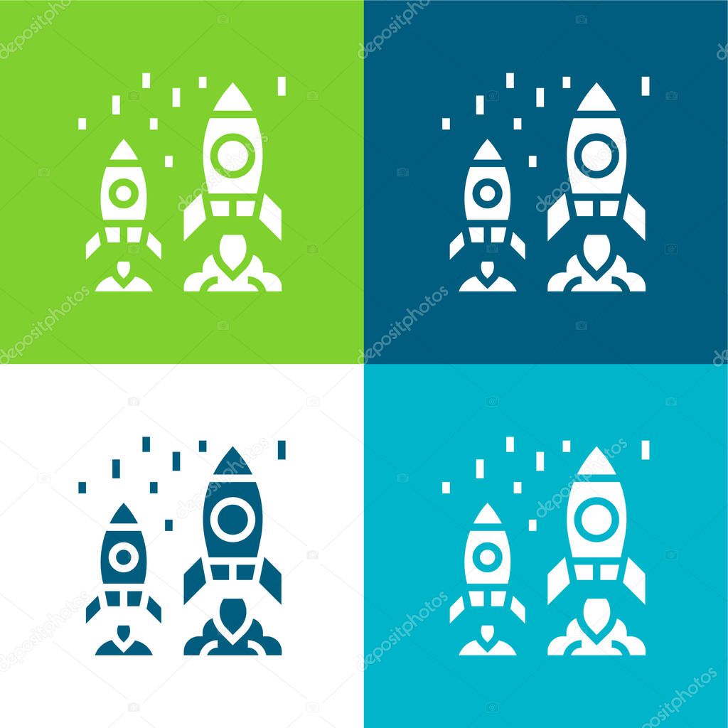 Advantage Flat four color minimal icon set