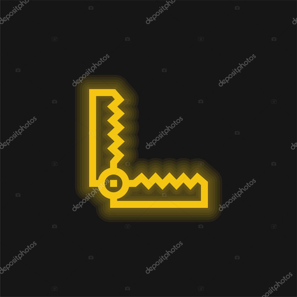 Bear Trap yellow glowing neon icon
