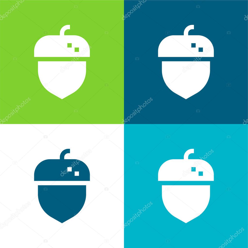 Acorn Flat four color minimal icon set