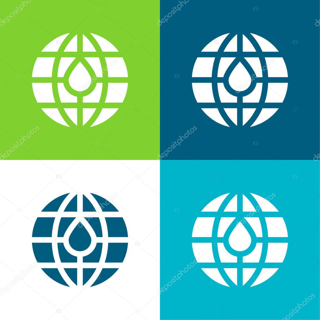Blood Donation Flat four color minimal icon set
