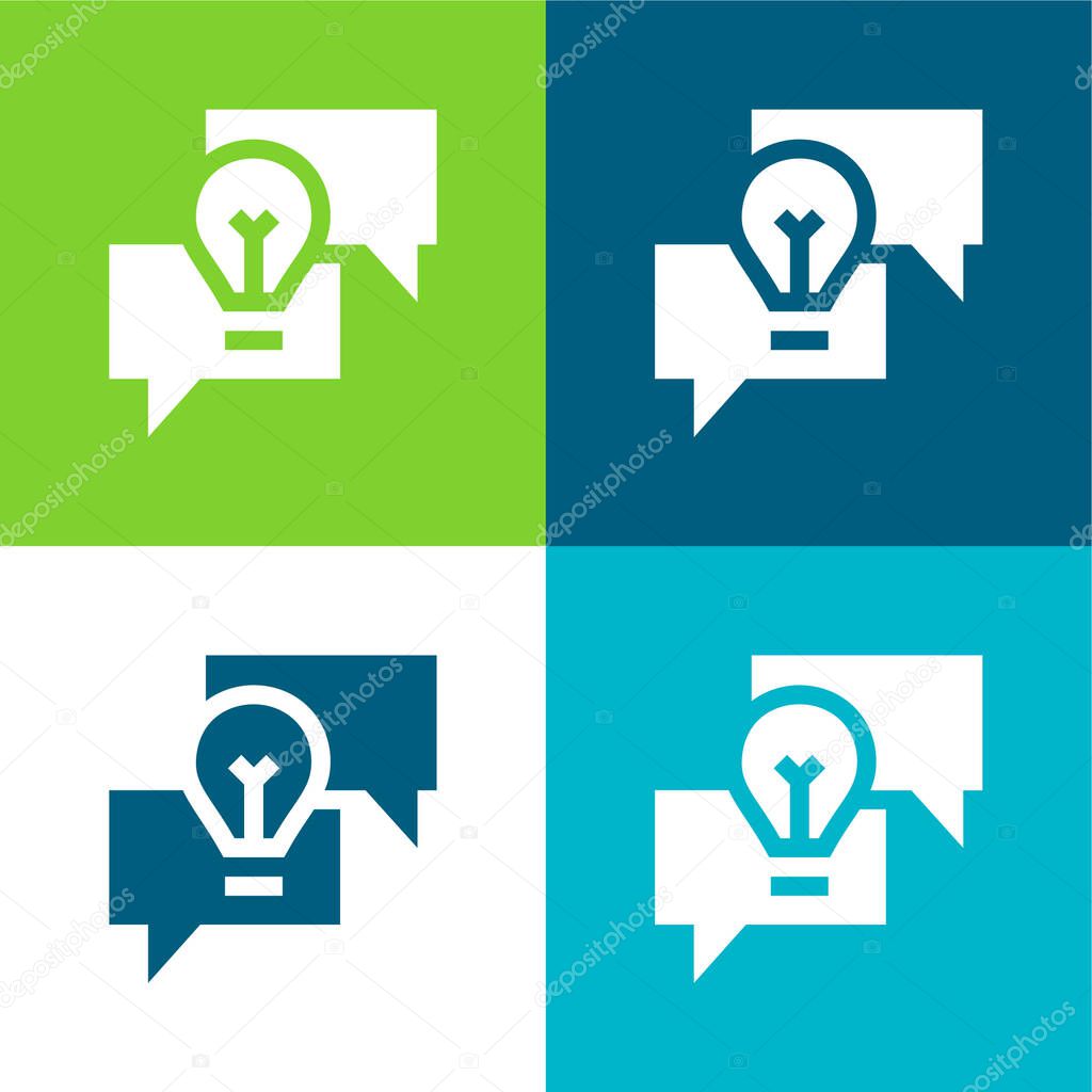 Brainstorming Flat four color minimal icon set