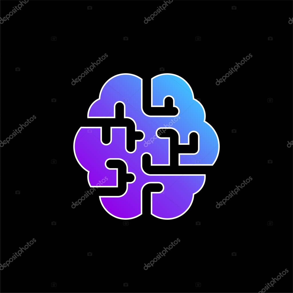 Brain blue gradient vector icon
