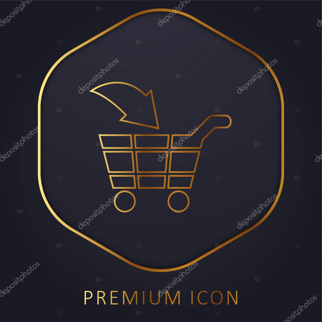 Add To Cart Commercial Symbol golden line premium logo or icon