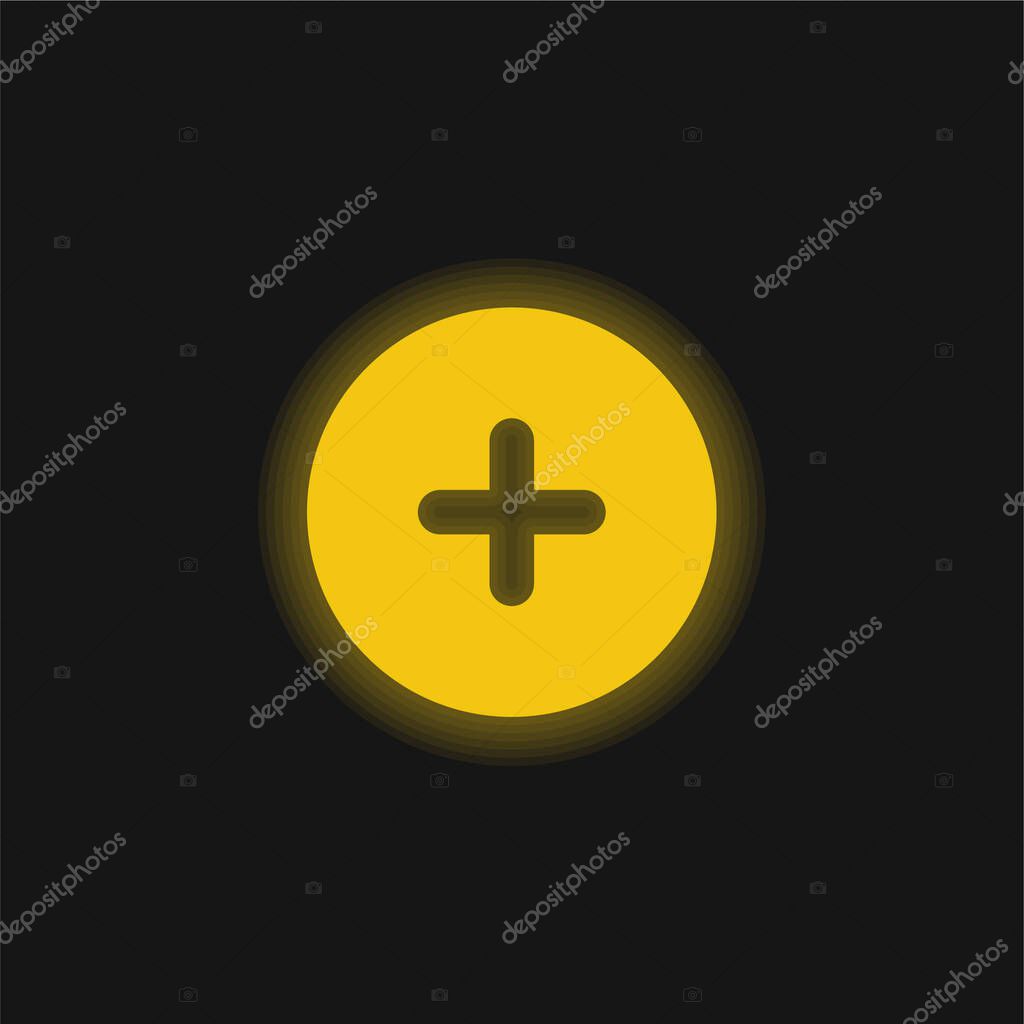 Add yellow glowing neon icon