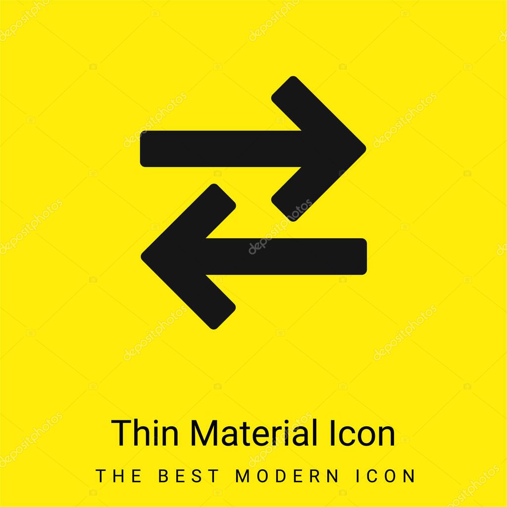 Arrows Couple To Opposite Directions minimal bright yellow material icon