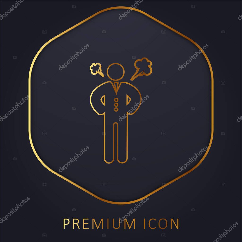 Angry Boss golden line premium logo or icon