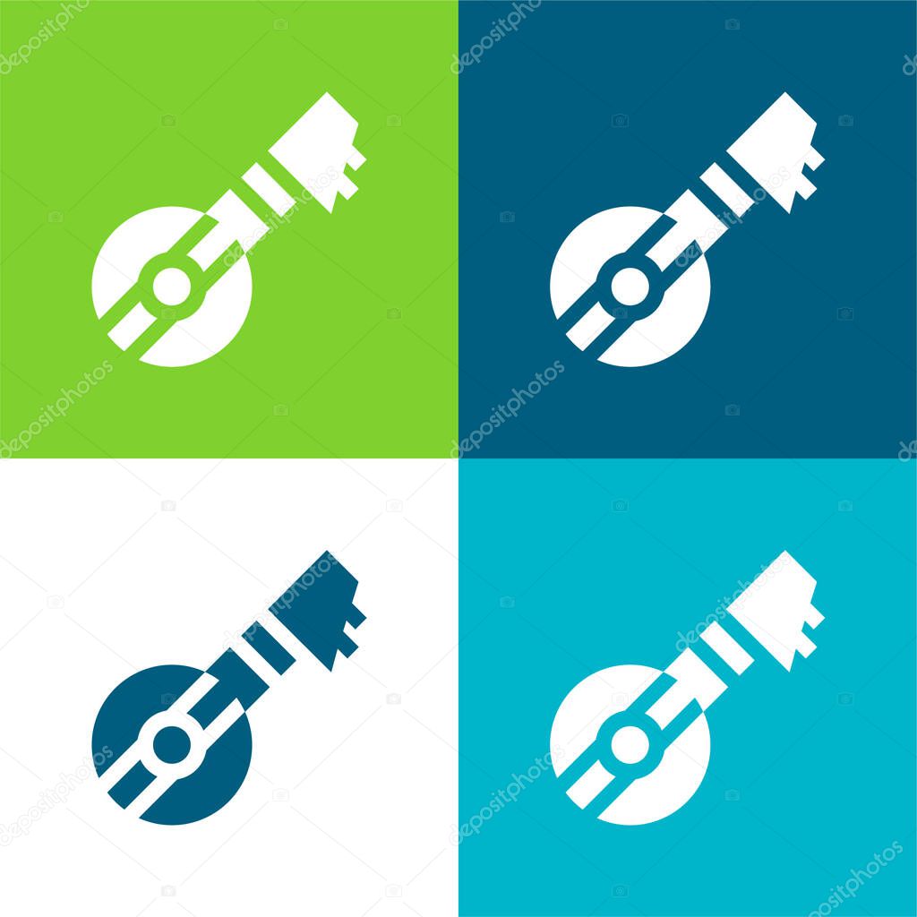 Bouzouki Flat four color minimal icon set