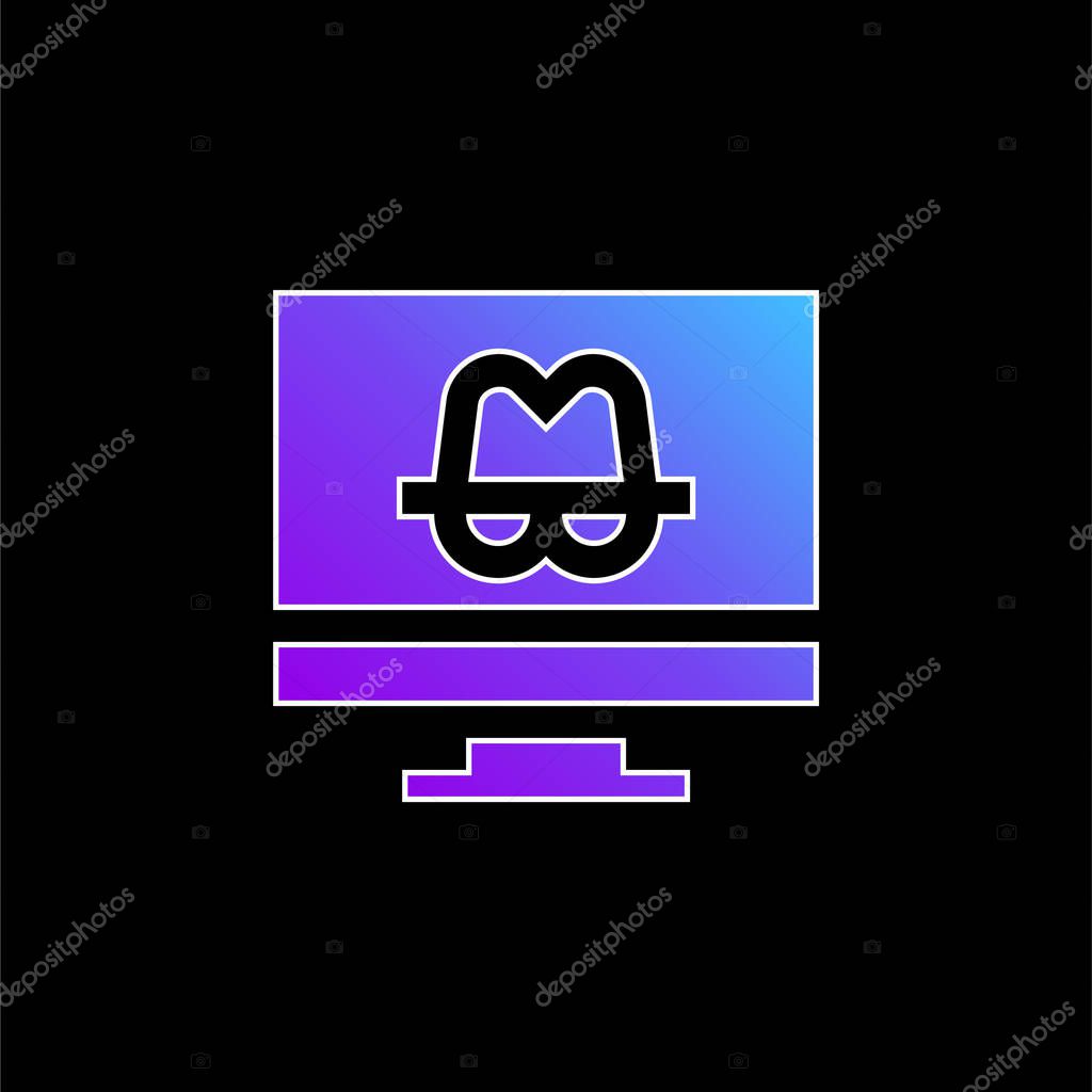 Anonymity blue gradient vector icon