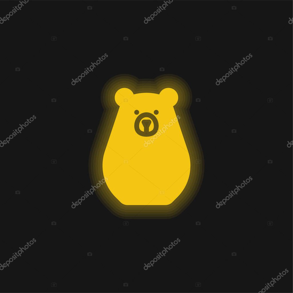 Bearbot yellow glowing neon icon
