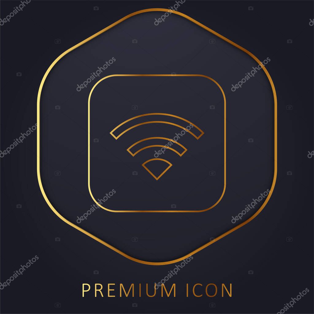 Apple golden line premium logo or icon