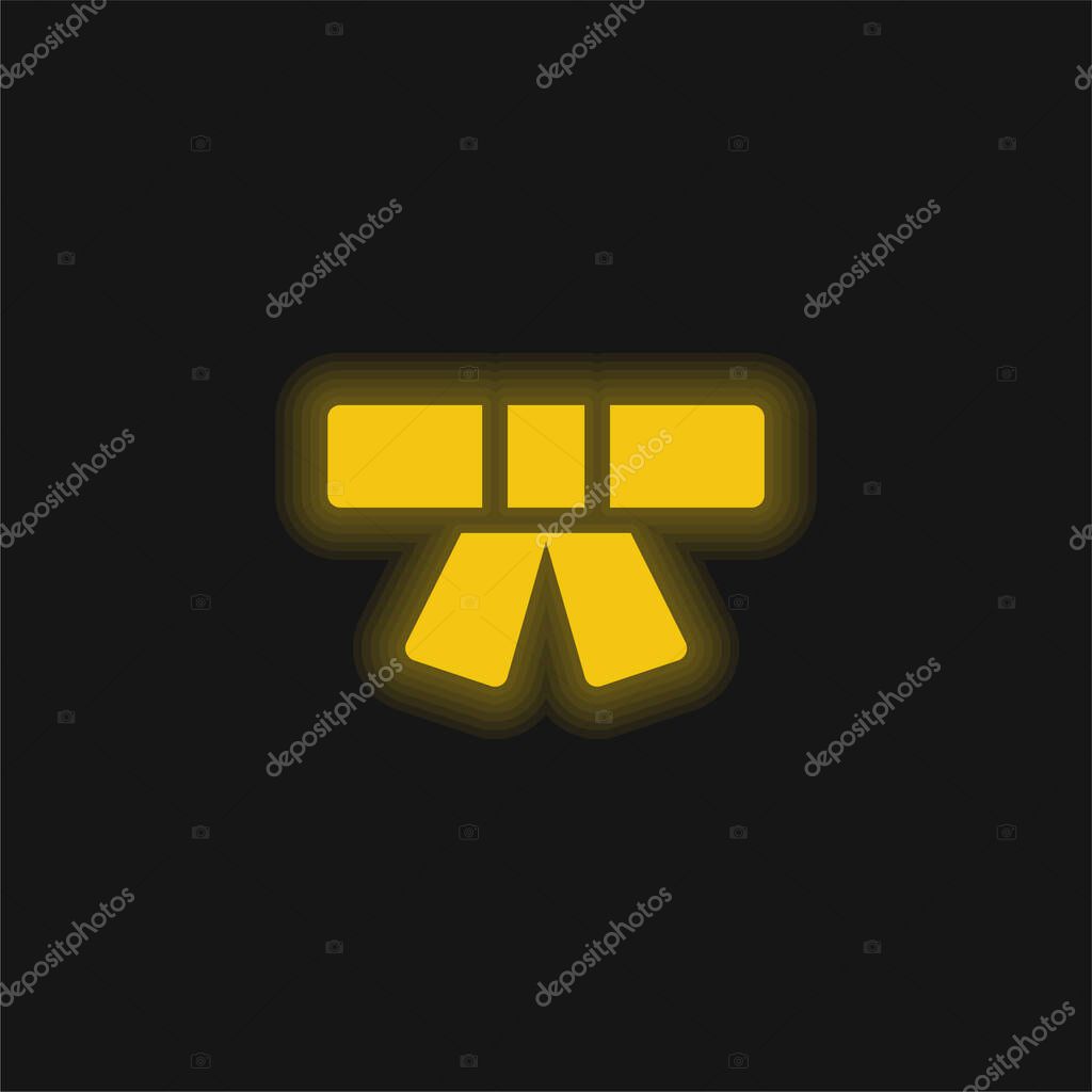 Belt yellow glowing neon icon