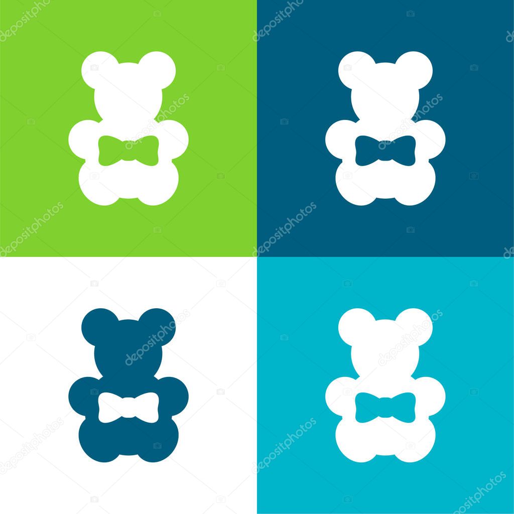 Bear Flat four color minimal icon set