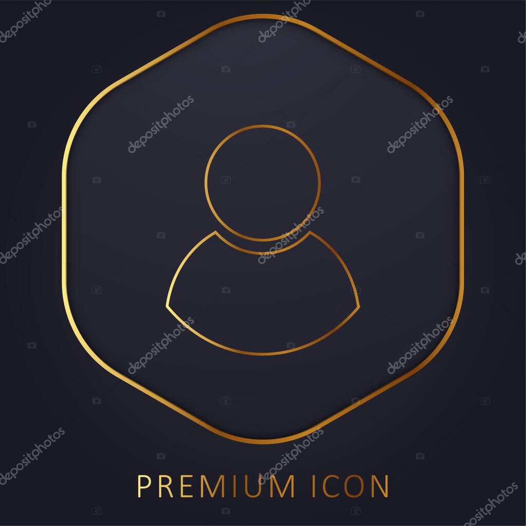 Black Male User Symbol golden line premium logo or icon