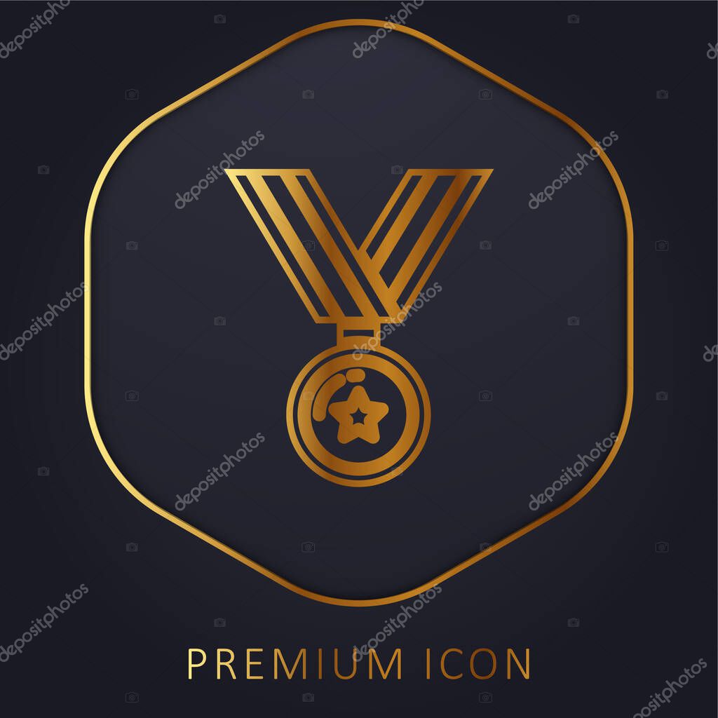 Award golden line premium logo or icon