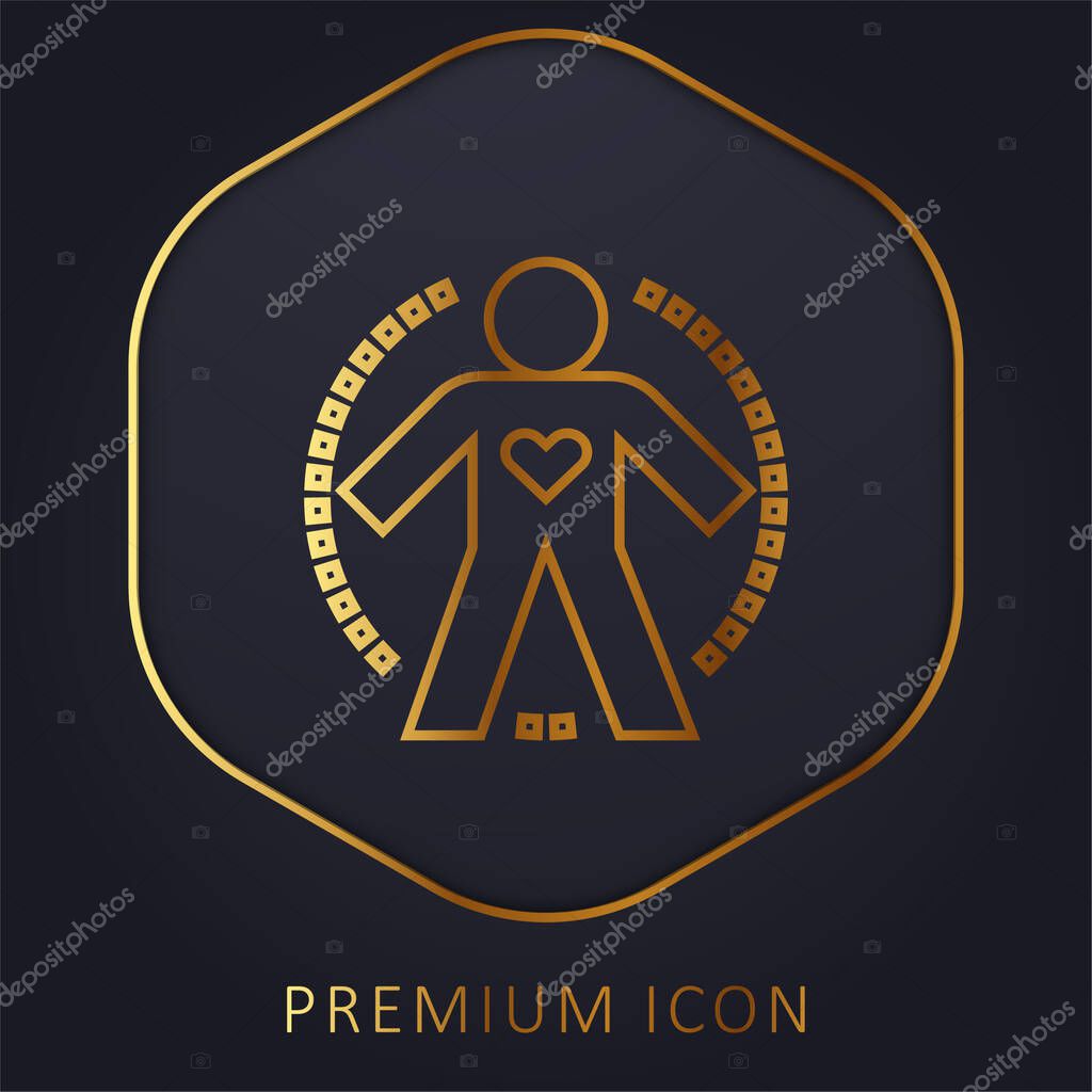 Body golden line premium logo or icon
