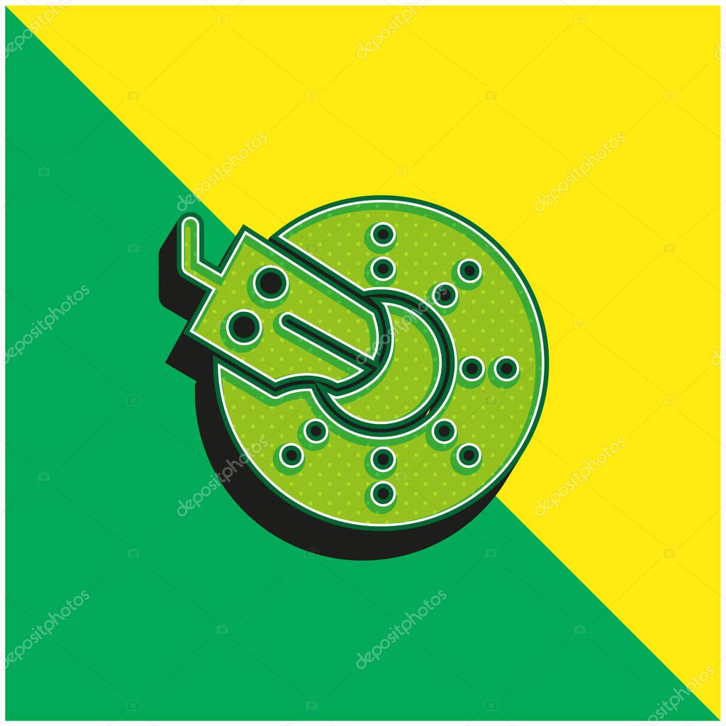 Brake Green and yellow modern 3d vector icon logo