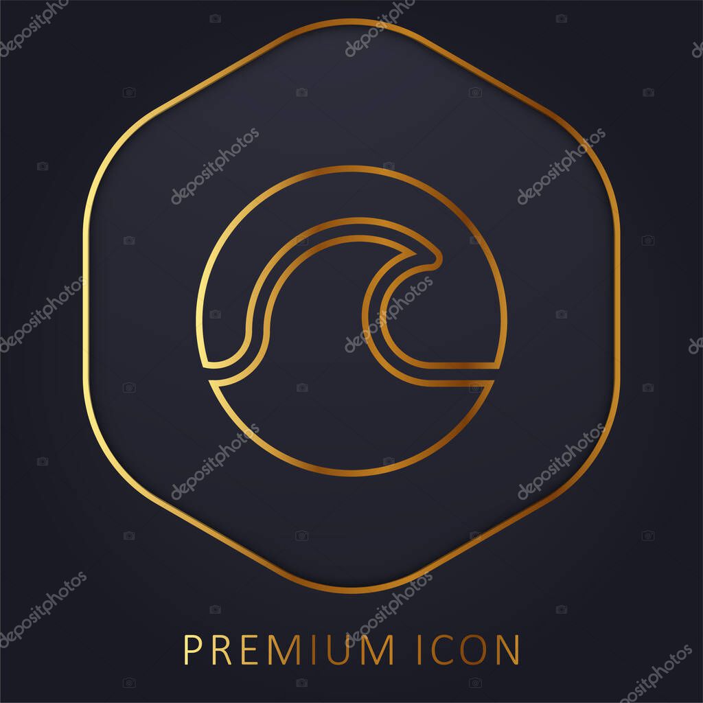 Beach golden line premium logo or icon