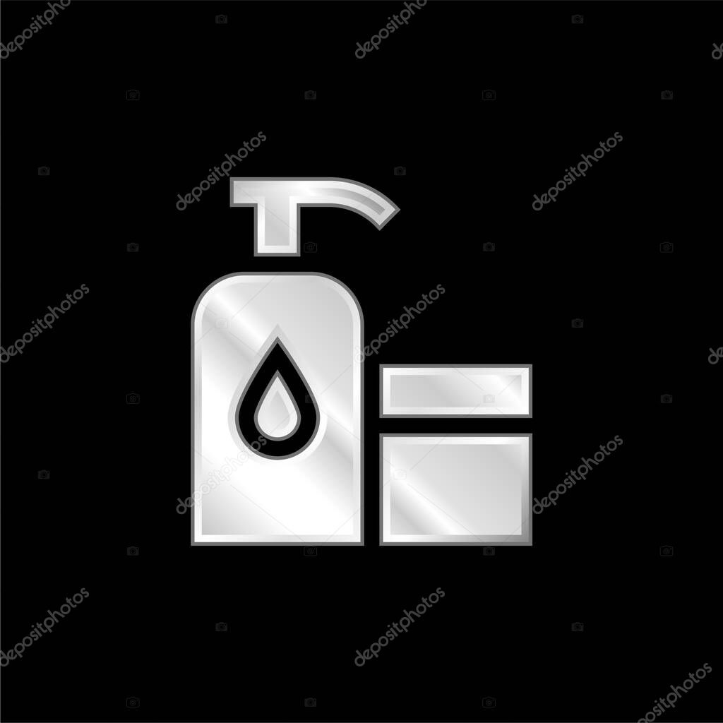 Baby Oil silver plated metallic icon