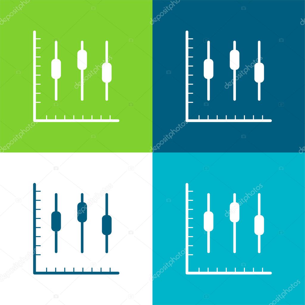 Box Plot Graphic Flat four color minimal icon set