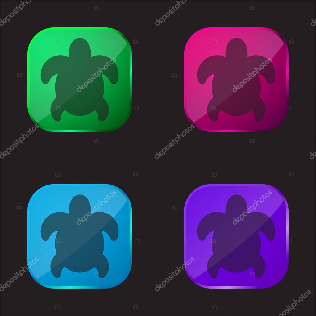 Big Turtle four color glass button icon