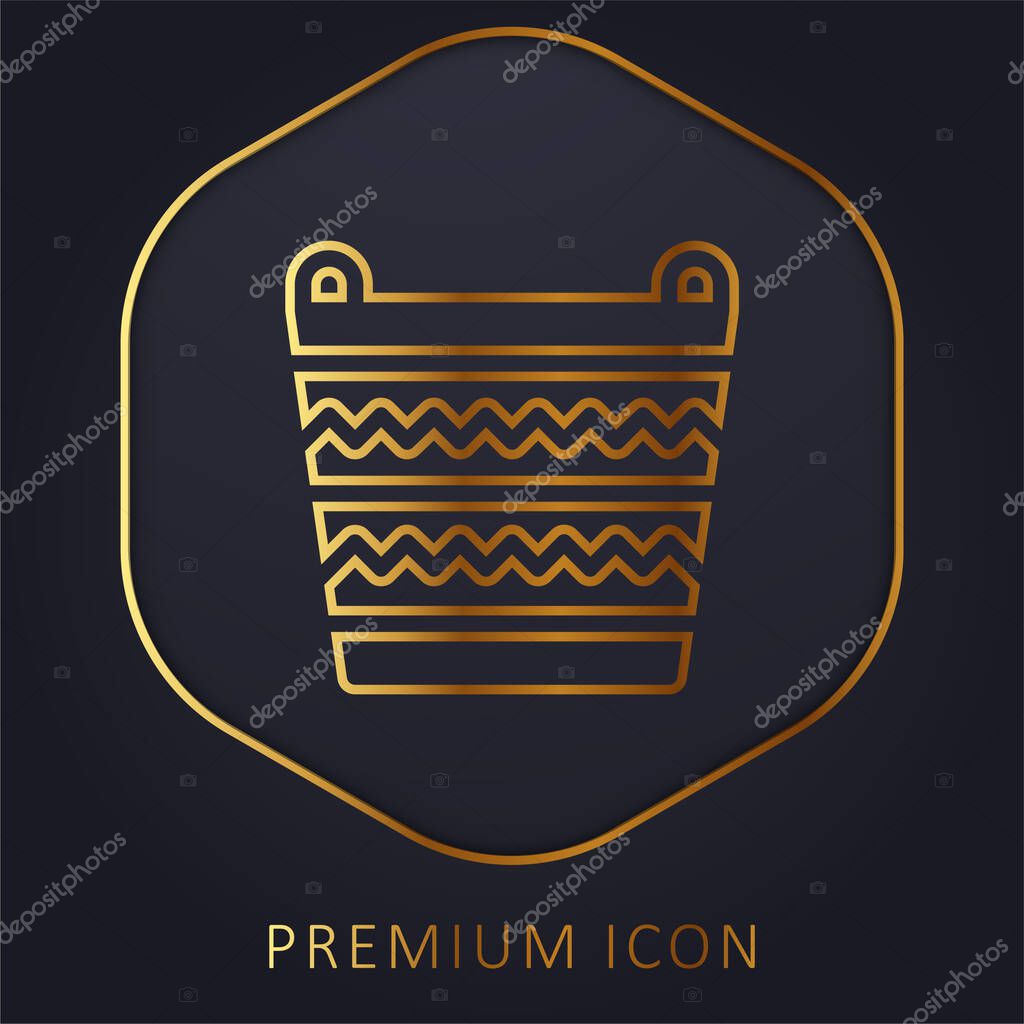 Basket golden line premium logo or icon