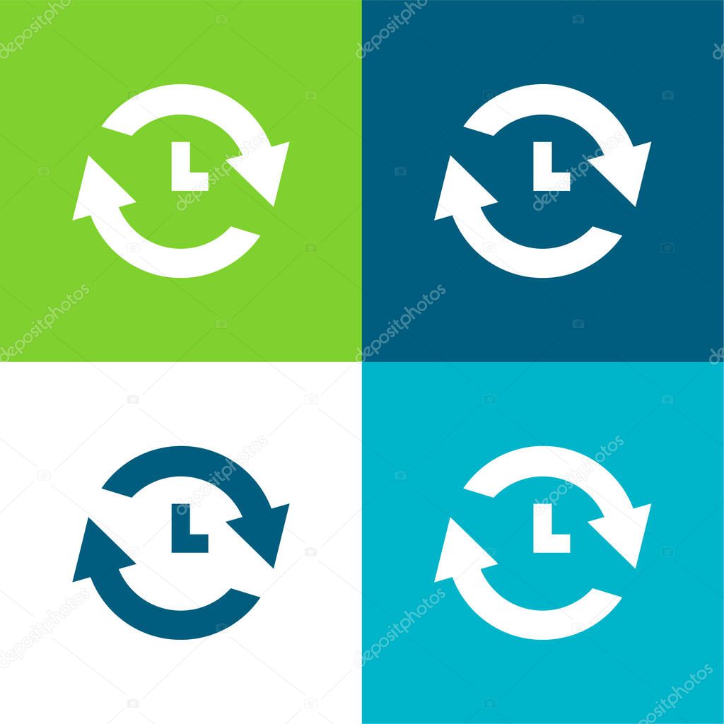 Analyze Flat four color minimal icon set