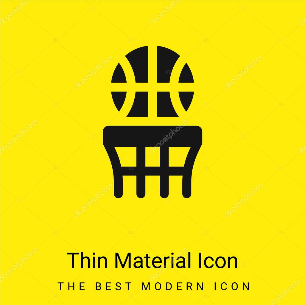 Basketball minimal bright yellow material icon