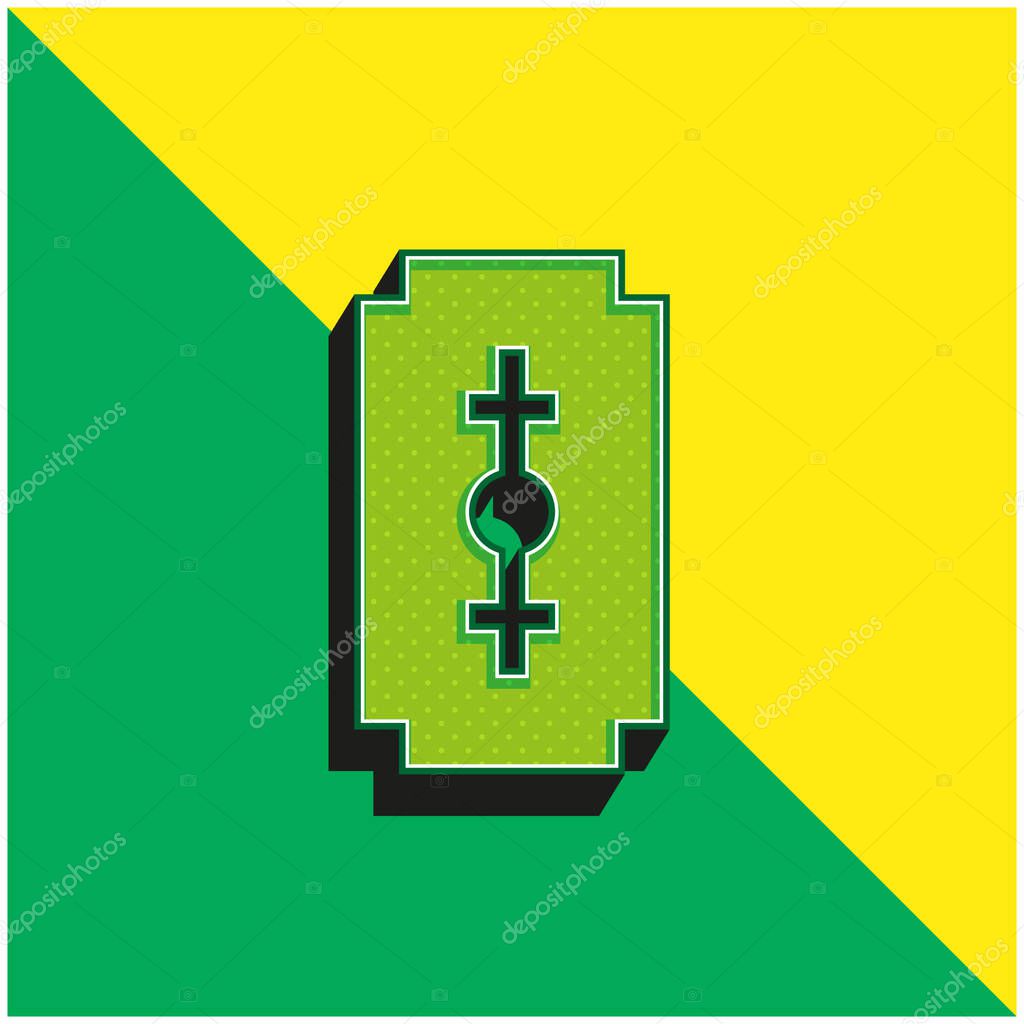 Blade Green and yellow modern 3d vector icon logo
