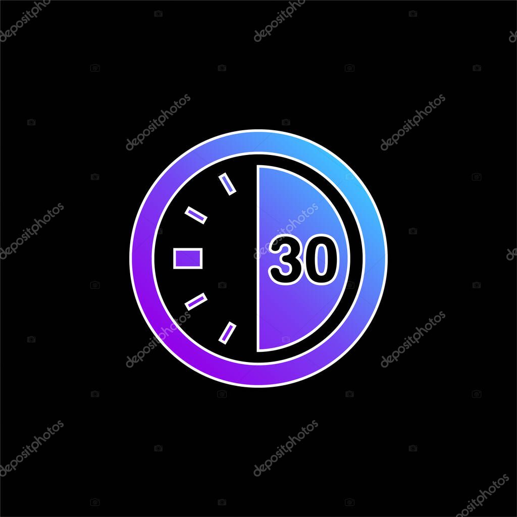 30 Seconds On A Timer blue gradient vector icon
