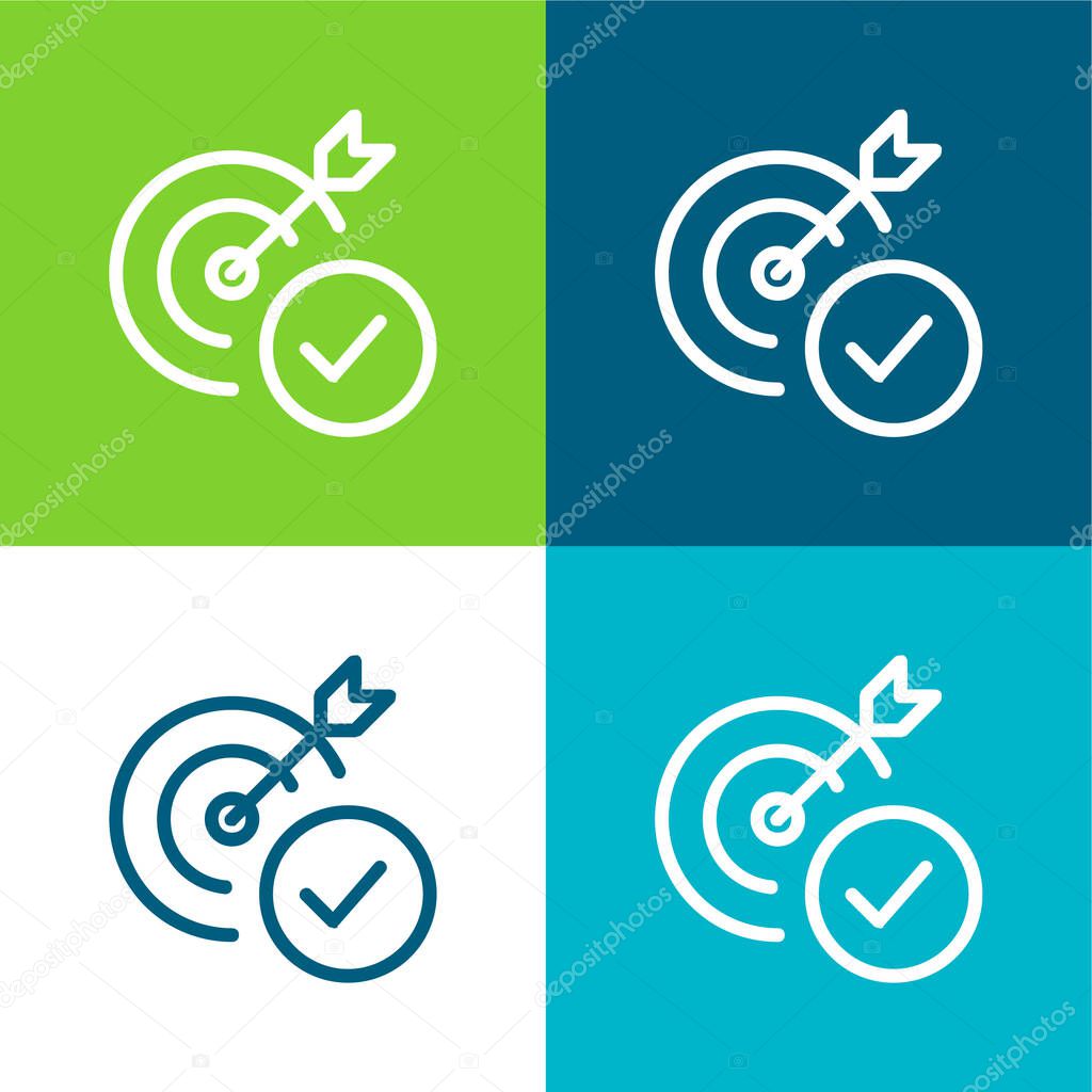 Aim Flat four color minimal icon set
