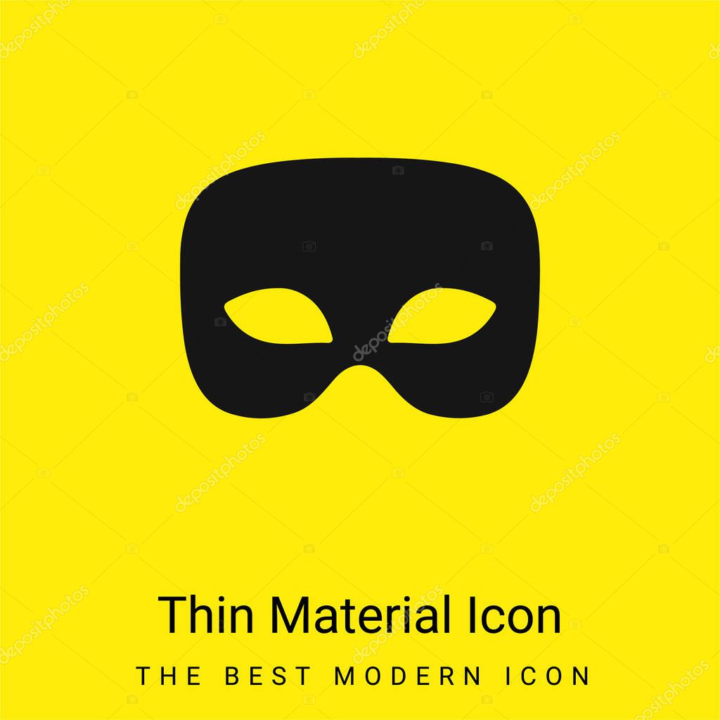 Black Male Carnival Mask minimal bright yellow material icon
