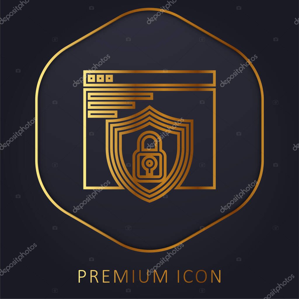 Applications golden line premium logo or icon